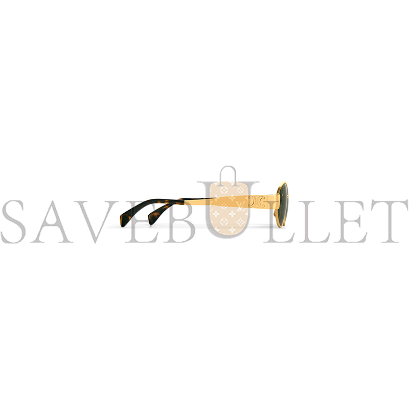 Ce**e triomphe metal 01 sunglasses in metal gold green 4s235